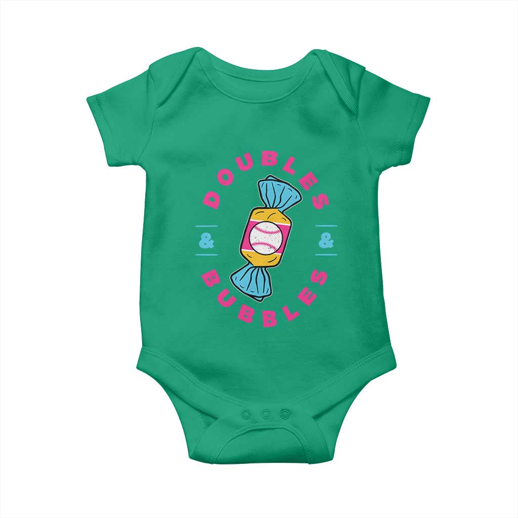 Doubles and Bubbles Baseball Candy Gum Baby Onesie TS11 Irish Green Print Your Wear
