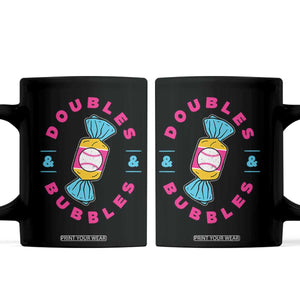 Doubles and Bubbles Baseball Candy Gum Coffee Mug TS11 Black Print Your Wear