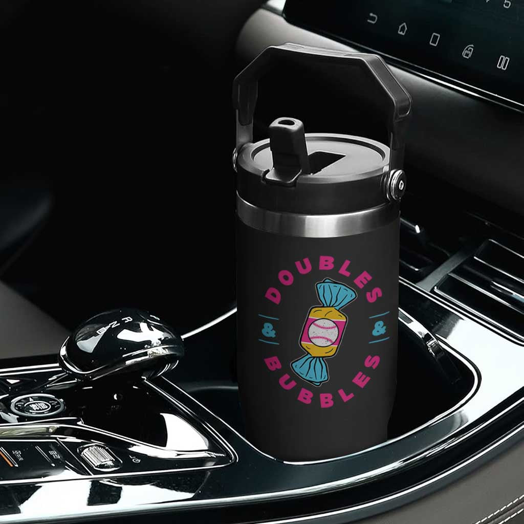 Doubles and Bubbles Baseball Candy Gum Flip Straw Tumbler TS11 Print Your Wear