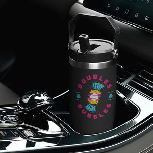 Doubles and Bubbles Baseball Candy Gum Flip Straw Tumbler TS11 Print Your Wear