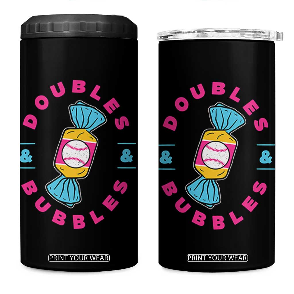 Doubles and Bubbles Baseball Candy Gum 4 in 1 Can Cooler Tumbler TS11 One Size: 16 oz Black Print Your Wear