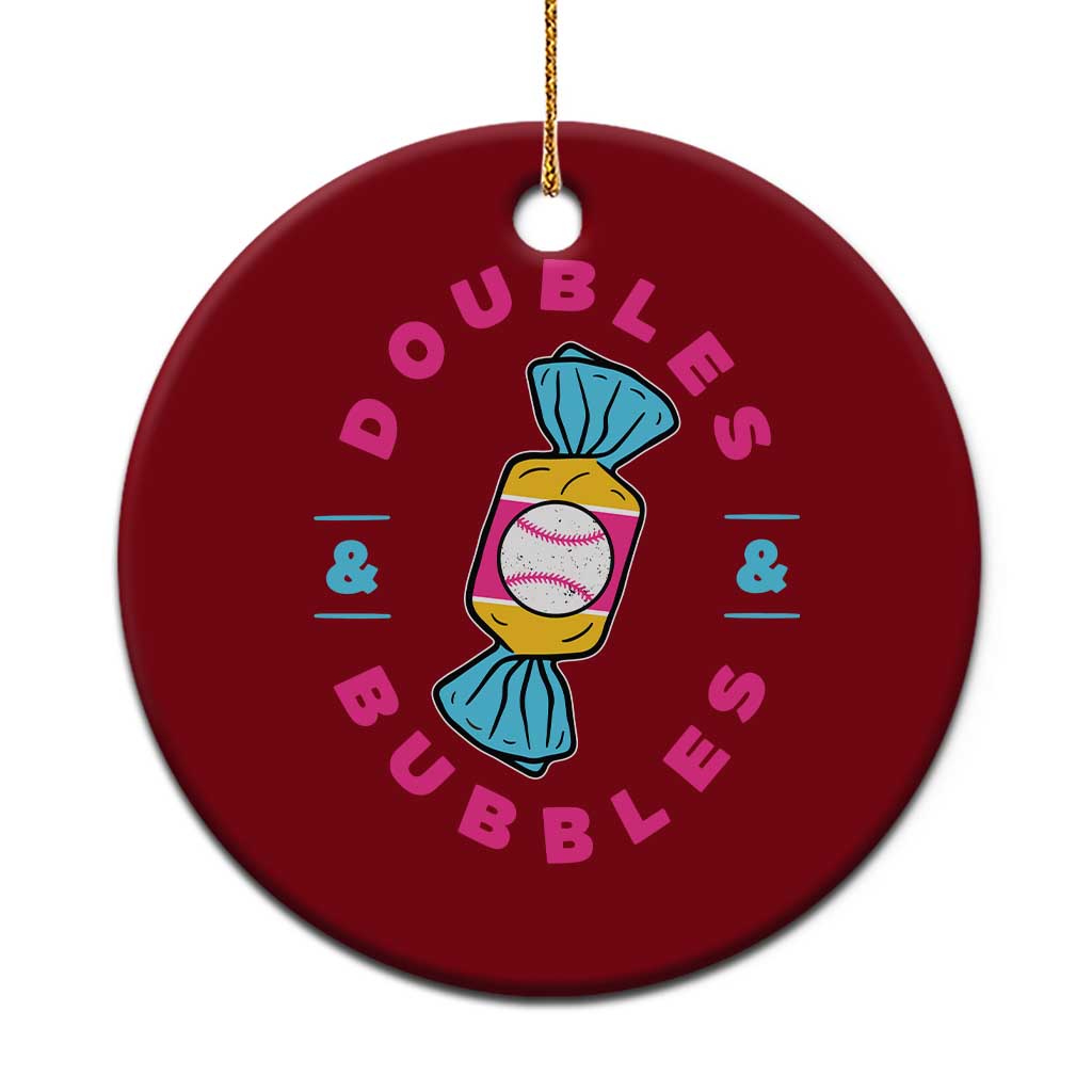 Doubles and Bubbles Baseball Candy Gum Ceramic Ornament TS11 1pc Red Print Your Wear