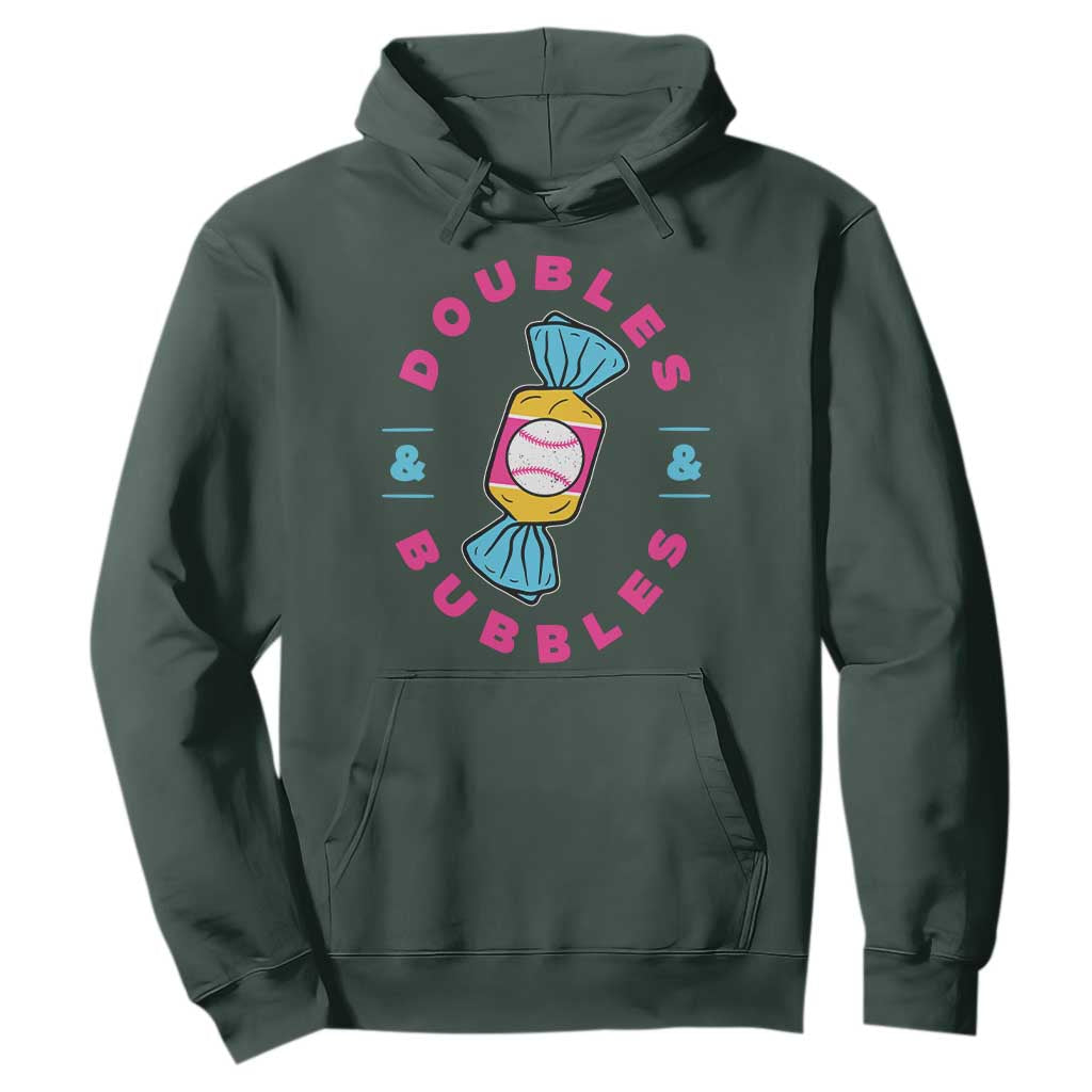 Doubles and Bubbles Baseball Candy Gum Hoodie TS11 Dark Forest Green Print Your Wear