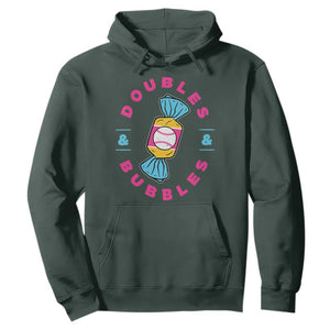 Doubles and Bubbles Baseball Candy Gum Hoodie TS11 Dark Forest Green Print Your Wear