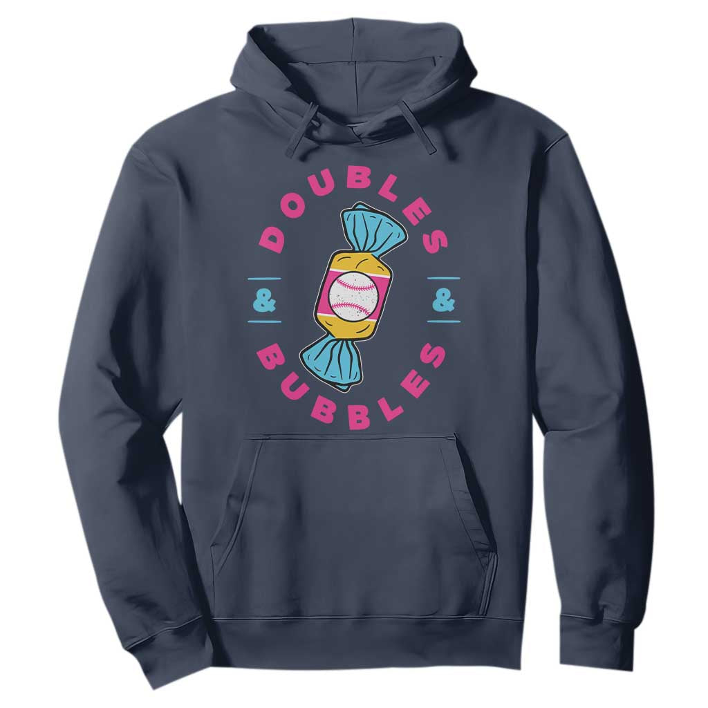 Doubles and Bubbles Baseball Candy Gum Hoodie TS11 Navy Print Your Wear