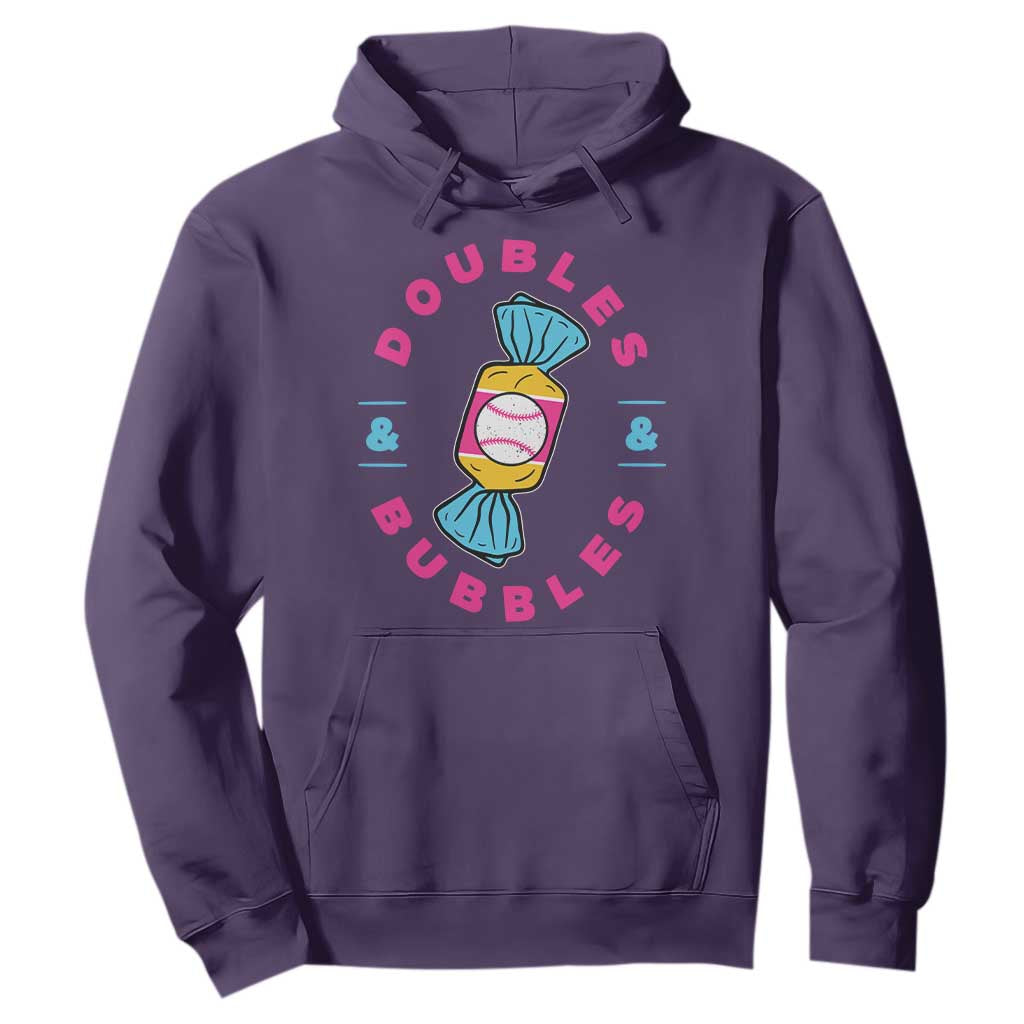 Doubles and Bubbles Baseball Candy Gum Hoodie TS11 Purple Print Your Wear