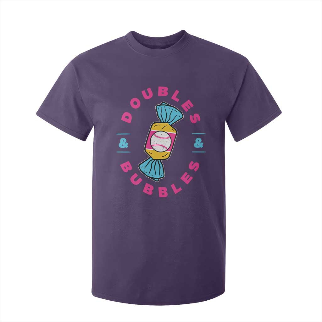 Doubles and Bubbles Baseball Candy Gum T Shirt For Kid TS11 Purple Print Your Wear