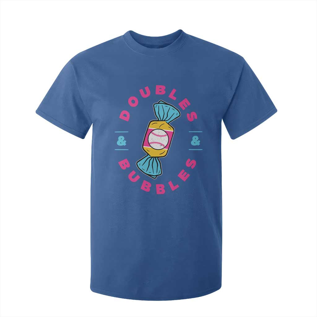 Doubles and Bubbles Baseball Candy Gum T Shirt For Kid TS11 Royal Blue Print Your Wear
