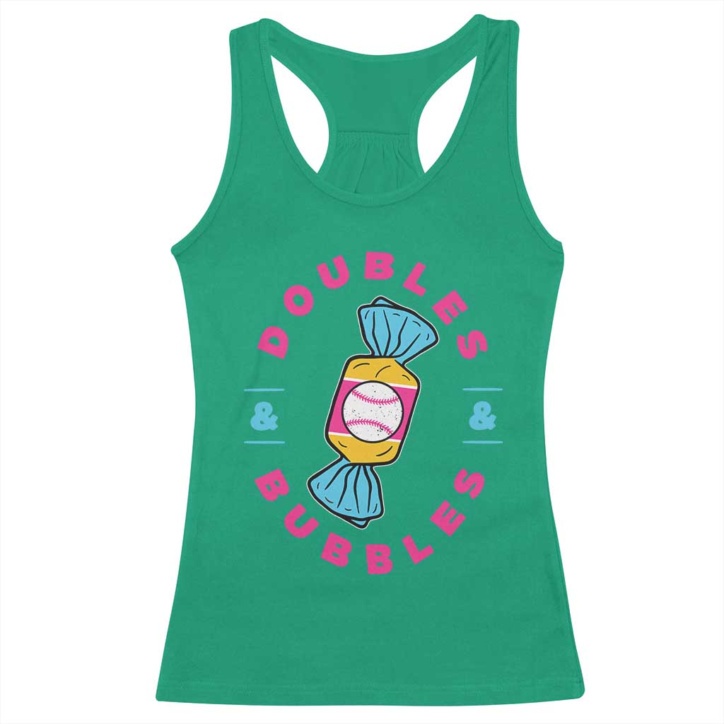 Doubles and Bubbles Baseball Candy Gum Racerback Tank Top TS11 Irish Green Print Your Wear