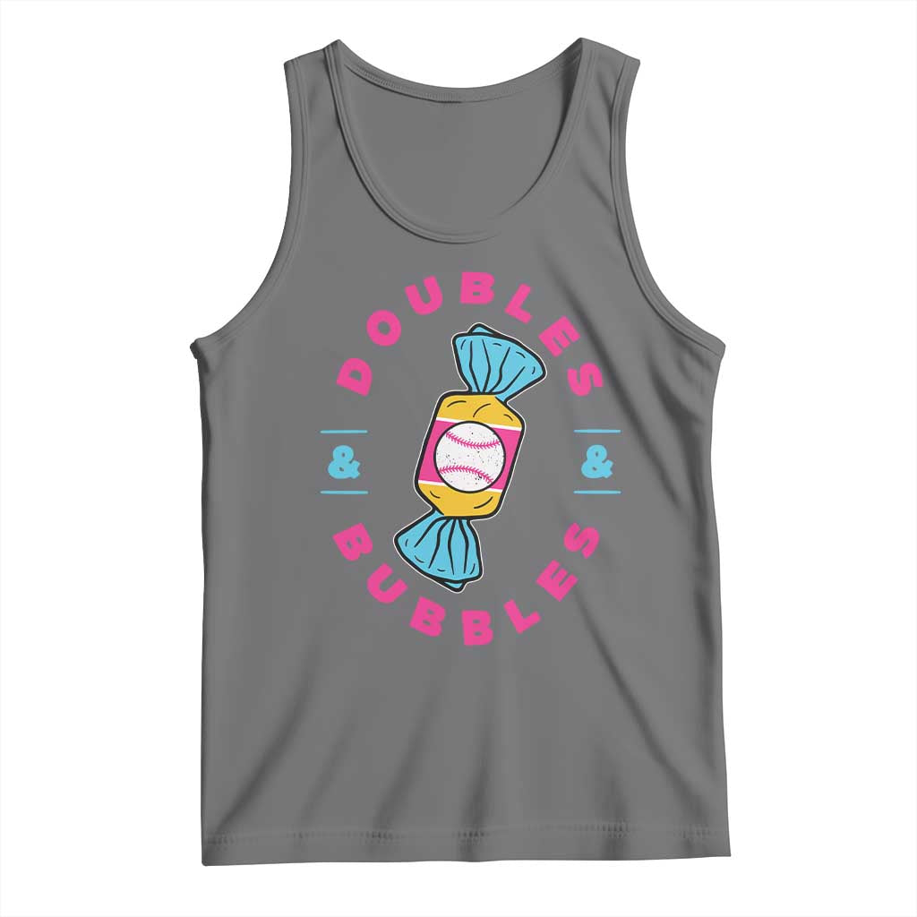 Doubles and Bubbles Baseball Candy Gum Tank Top TS11 Black Heather Print Your Wear