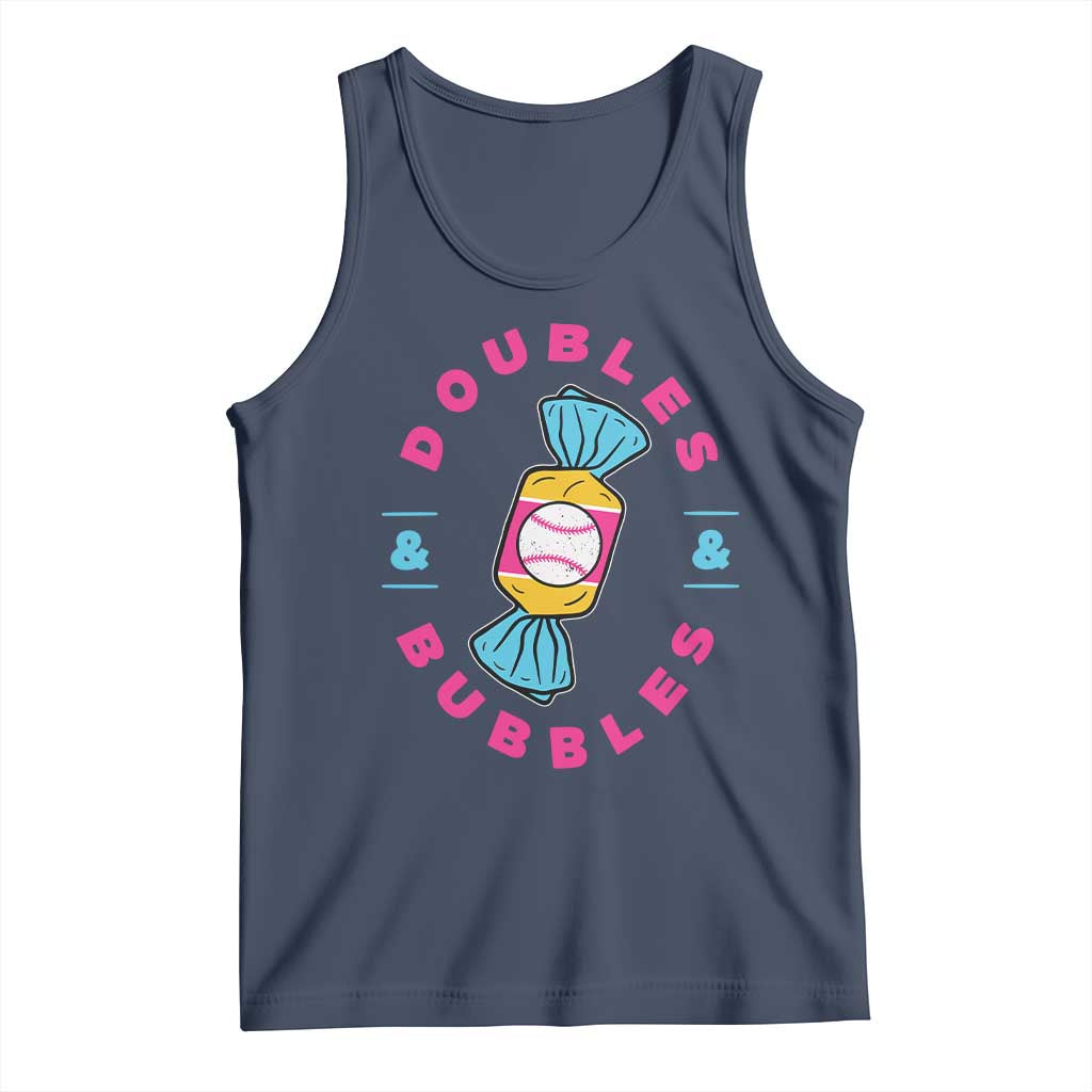 Doubles and Bubbles Baseball Candy Gum Tank Top TS11 Navy Print Your Wear