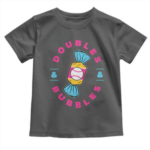 Doubles and Bubbles Baseball Candy Gum Toddler T Shirt TS11 Dark Heather Print Your Wear