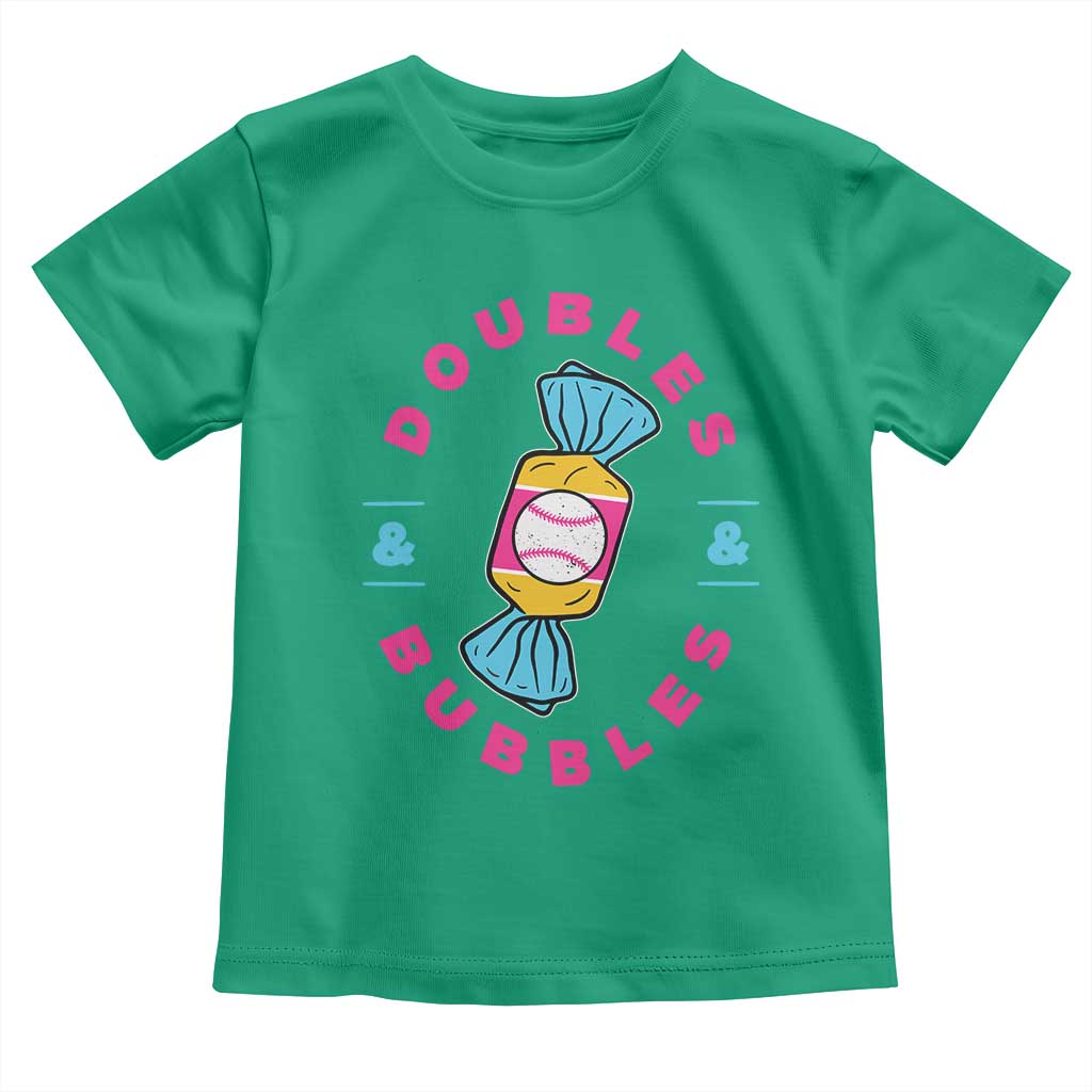 Doubles and Bubbles Baseball Candy Gum Toddler T Shirt TS11 Irish Green Print Your Wear