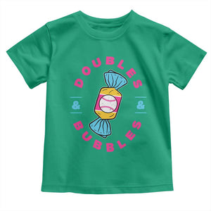 Doubles and Bubbles Baseball Candy Gum Toddler T Shirt TS11 Irish Green Print Your Wear