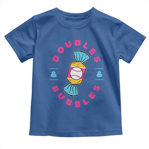 Doubles and Bubbles Baseball Candy Gum Toddler T Shirt TS11 Royal Blue Print Your Wear