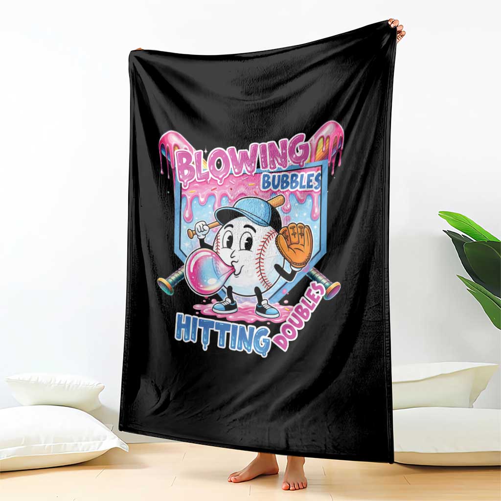 Baseball Blowing Bubbles Hitting Doubles Throw Blanket Sports Bubble Gum Lover TS11 Print Your Wear