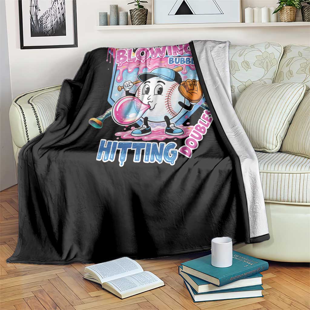 Baseball Blowing Bubbles Hitting Doubles Throw Blanket Sports Bubble Gum Lover TS11 Print Your Wear