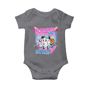 Baseball Blowing Bubbles Hitting Doubles Baby Onesie Sports Bubble Gum Lover TS11 Charcoal Print Your Wear