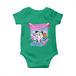 Baseball Blowing Bubbles Hitting Doubles Baby Onesie Sports Bubble Gum Lover TS11 Irish Green Print Your Wear