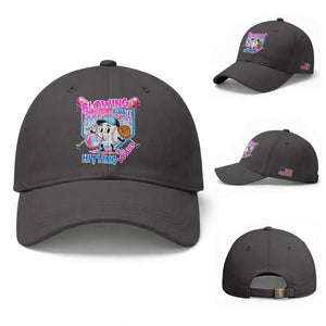 Baseball Blowing Bubbles Hitting Doubles Baseball Cap Sports Bubble Gum Lover TS11 Baseball Cap Universal Fit Dark Gray Print Your Wear