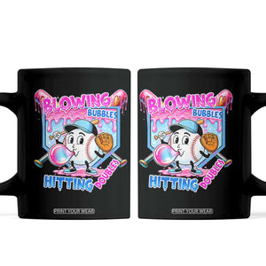 Baseball Blowing Bubbles Hitting Doubles Coffee Mug Sports Bubble Gum Lover TS11 Black Print Your Wear