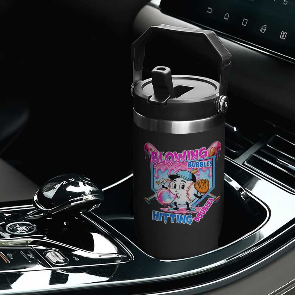Baseball Blowing Bubbles Hitting Doubles Flip Straw Tumbler Sports Bubble Gum Lover TS11 Print Your Wear