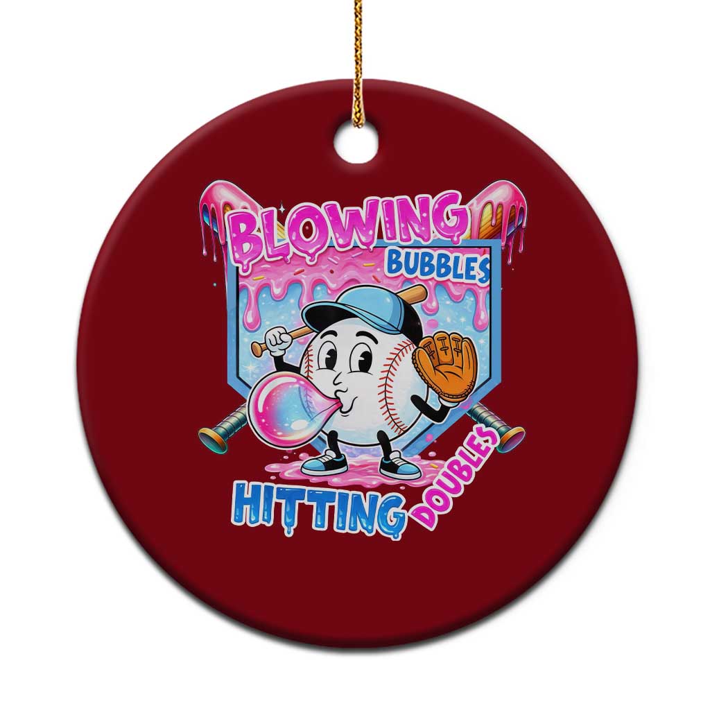 Baseball Blowing Bubbles Hitting Doubles Ceramic Ornament Sports Bubble Gum Lover TS11 1pc Red Print Your Wear