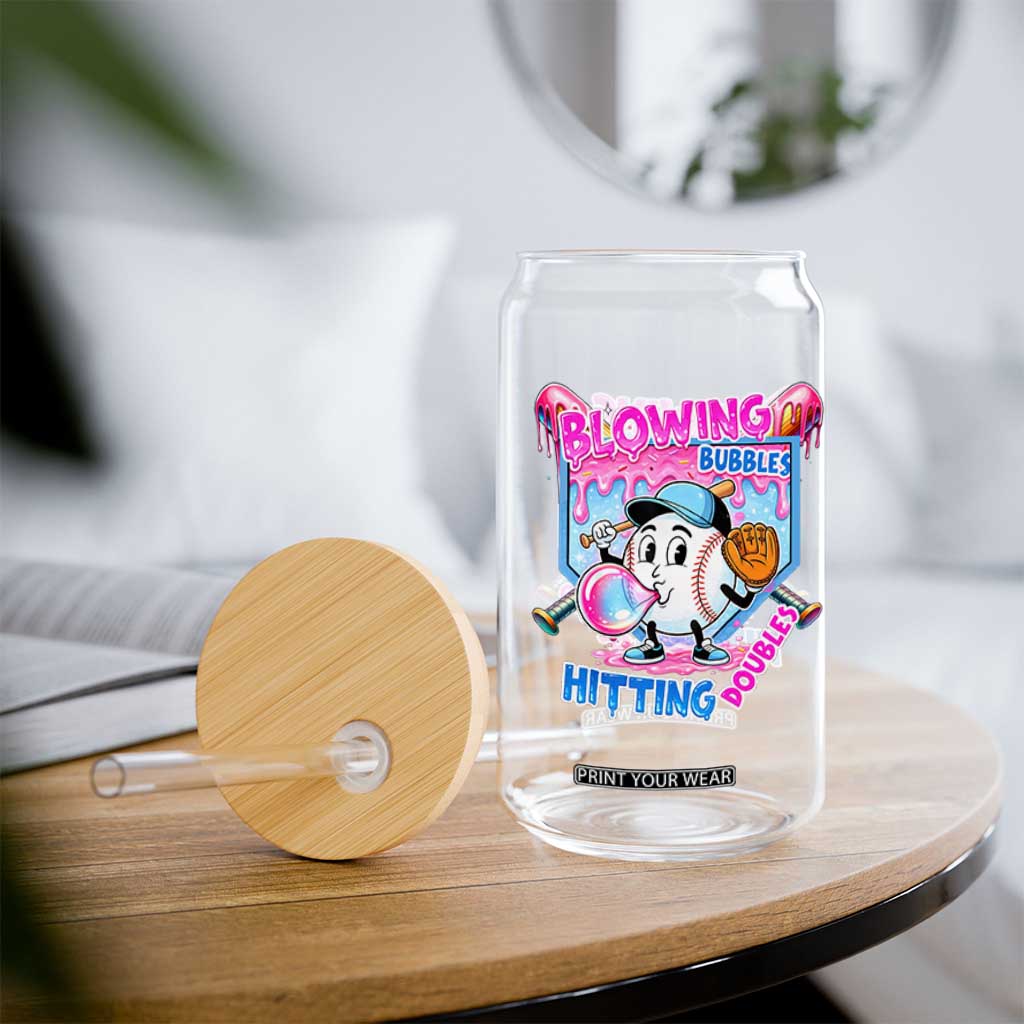 Baseball Blowing Bubbles Hitting Doubles Glass Can Sports Bubble Gum Lover TS11 Print Your Wear