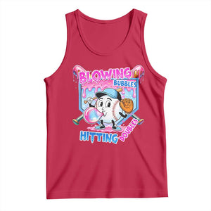 Baseball Blowing Bubbles Hitting Doubles Tank Top Sports Bubble Gum Lover TS11 Red Print Your Wear