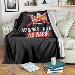 No Kings Protest Throw Blanket No Kings No Ice No Wars Anti Monarchy Statement TS11 Print Your Wear