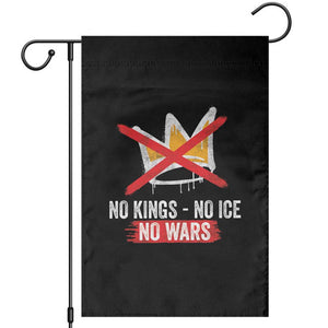 No Kings Protest Garden Flag No Kings No Ice No Wars Anti Monarchy Statement TS11 Black Print Your Wear
