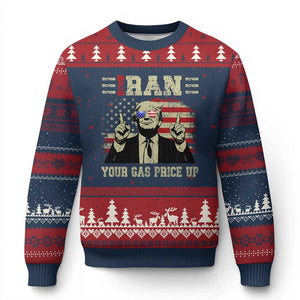 Iran Your Gas Price Up Ugly Christmas Sweater Funny Political Gas Station TS11 Navy Red Print Your Wear