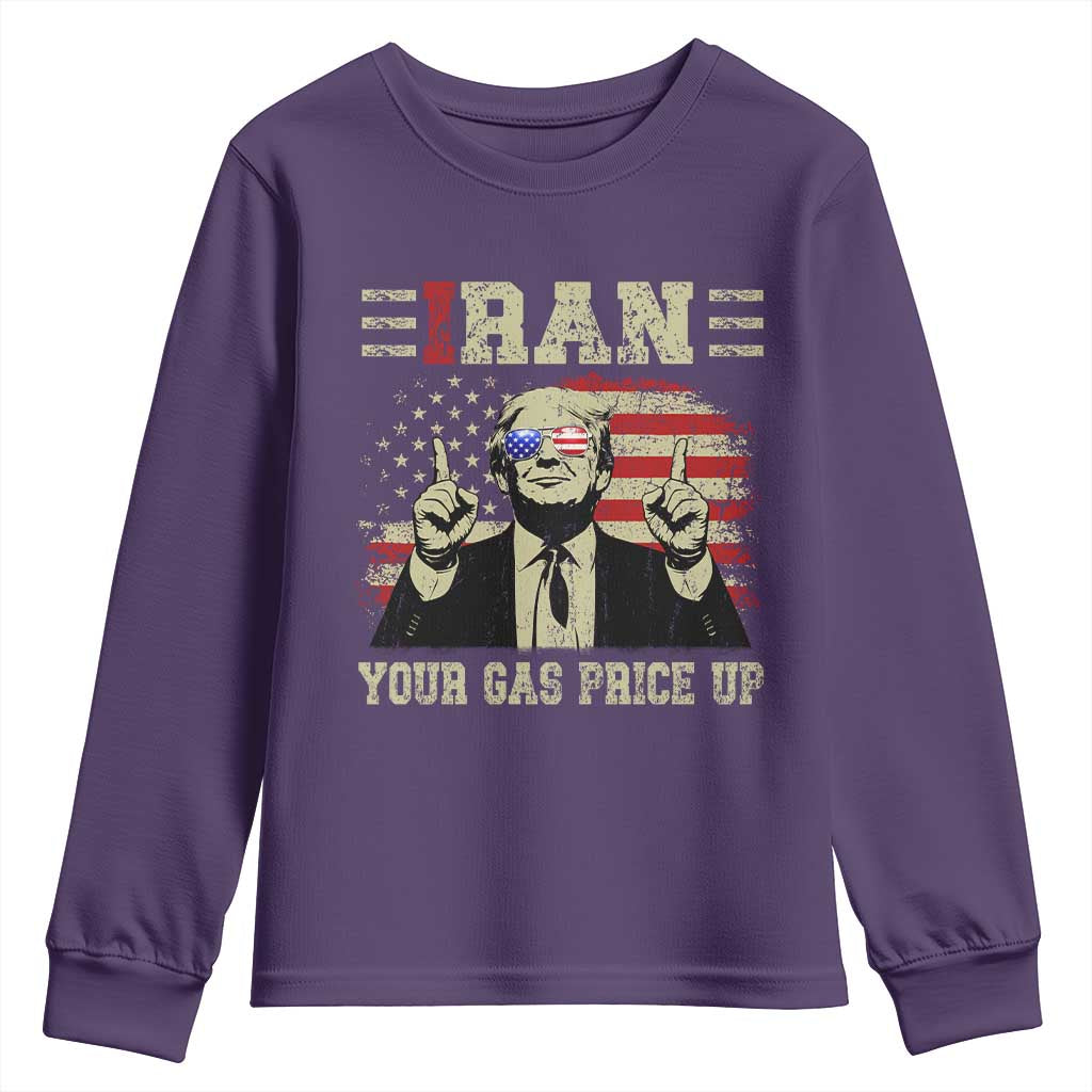 Iran Your Gas Price Up Youth Sweatshirt Funny Political Gas Station TS11 Purple Print Your Wear