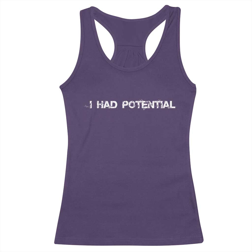 I Had Potential Racerback Tank Top Physics Sci Fi Joke TS11 Purple Print Your Wear