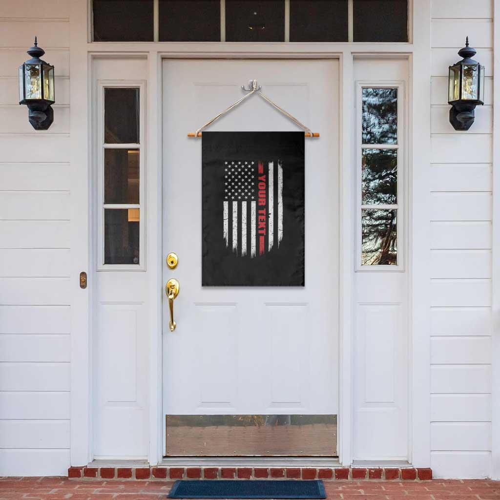 Personalized Firefighter Garden Flag Custom Text Name Vintage American Flag Patriot Fireman Gift