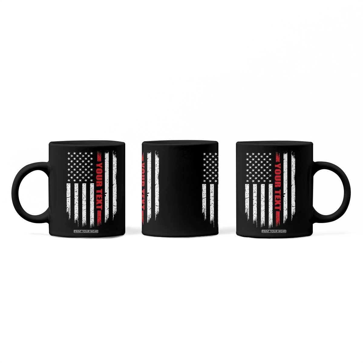 Personalized Firefighter Coffee Mug Custom Text Name Vintage American Flag Patriot Fireman Gift