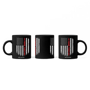 Personalized Firefighter Coffee Mug Custom Text Name Vintage American Flag Patriot Fireman Gift