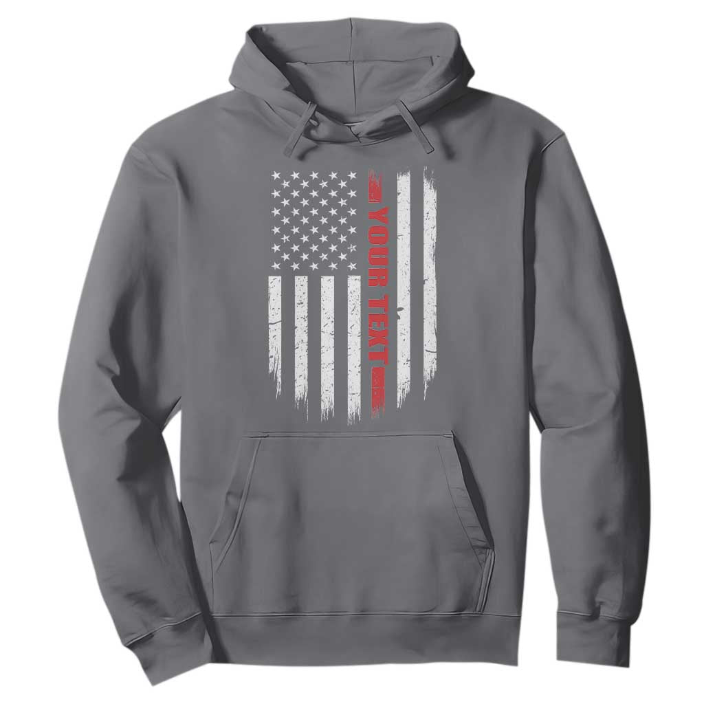 Personalized Firefighter Hoodie Custom Text Name Vintage American Flag Patriot Fireman Gift