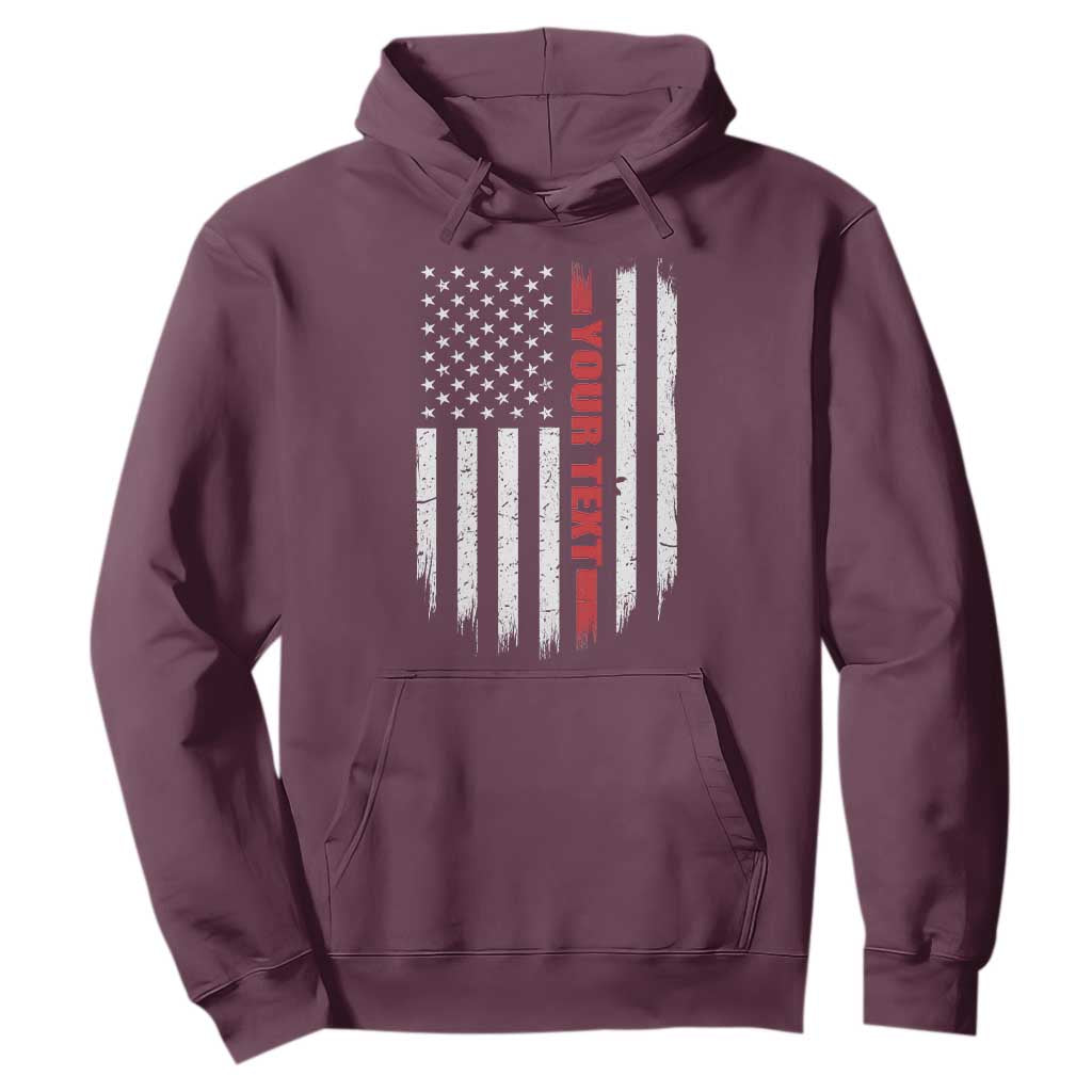 Personalized Firefighter Hoodie Custom Text Name Vintage American Flag Patriot Fireman Gift