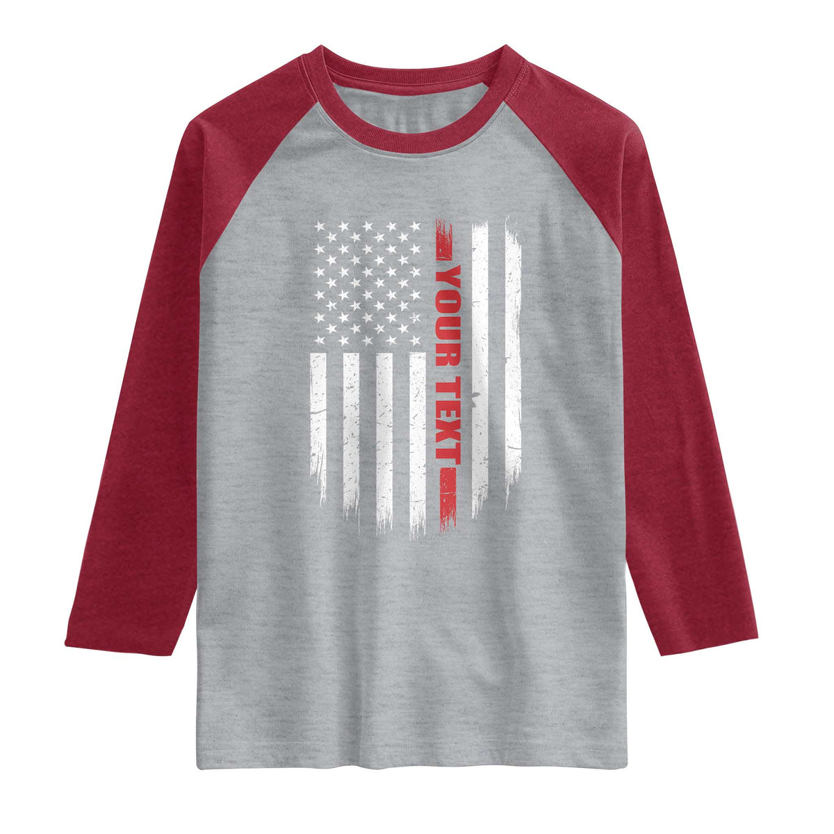 Personalized Firefighter Raglan Shirt Custom Text Name Vintage American Flag Patriot Fireman Gift