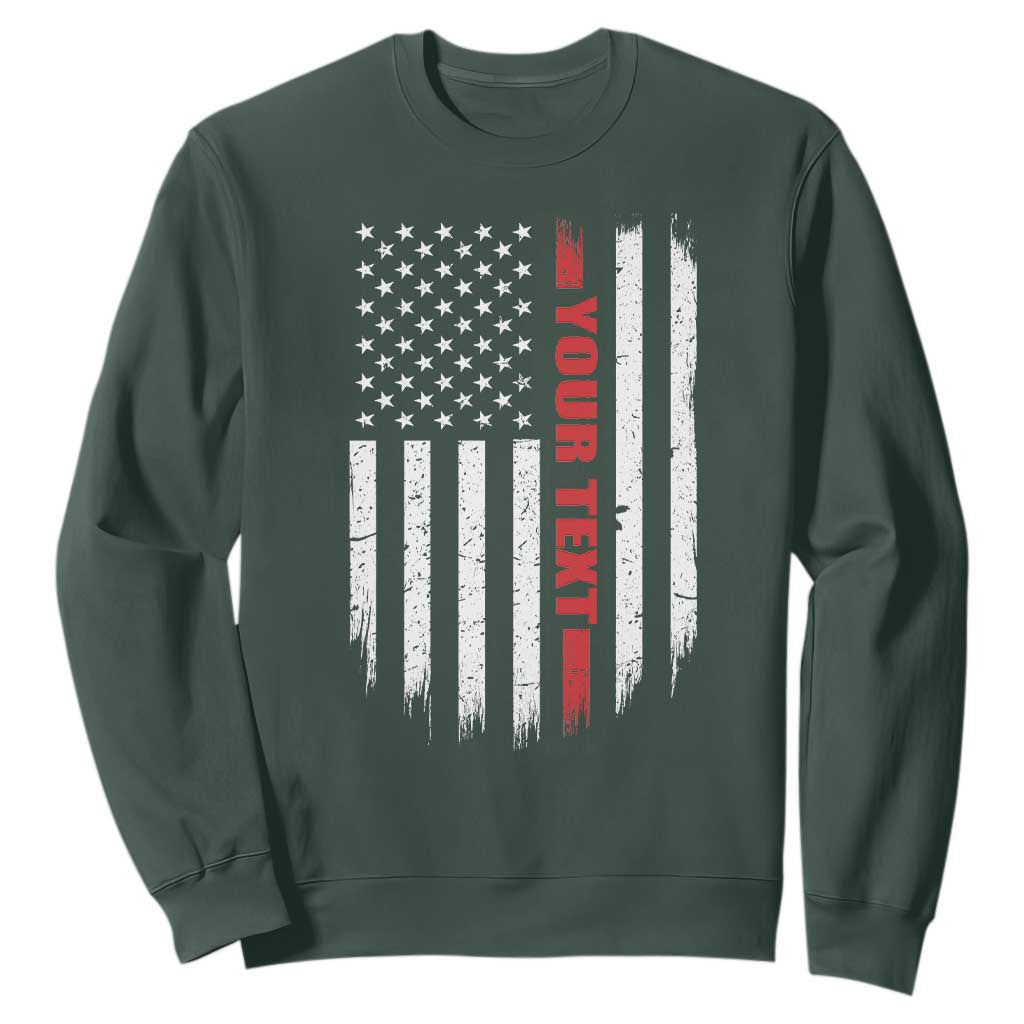 Personalized Firefighter Sweatshirt Custom Text Name Vintage American Flag Patriot Fireman Gift