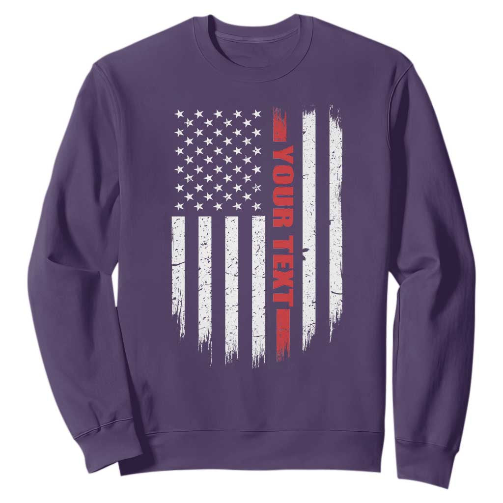 Personalized Firefighter Sweatshirt Custom Text Name Vintage American Flag Patriot Fireman Gift