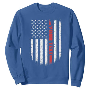 Personalized Firefighter Sweatshirt Custom Text Name Vintage American Flag Patriot Fireman Gift
