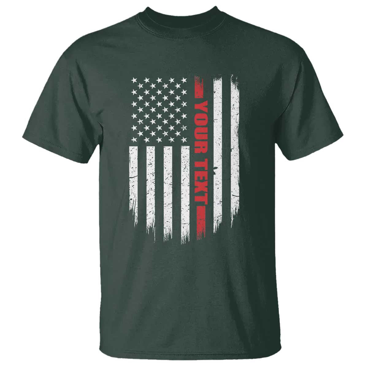 Personalized Firefighter T Shirt Custom Text Name Vintage American Flag Patriot Fireman Gift