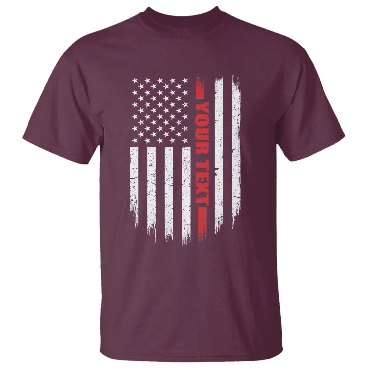 Personalized Firefighter T Shirt Custom Text Name Vintage American Flag Patriot Fireman Gift