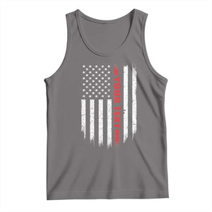 Personalized Firefighter Tank Top Custom Text Name Vintage American Flag Patriot Fireman Gift