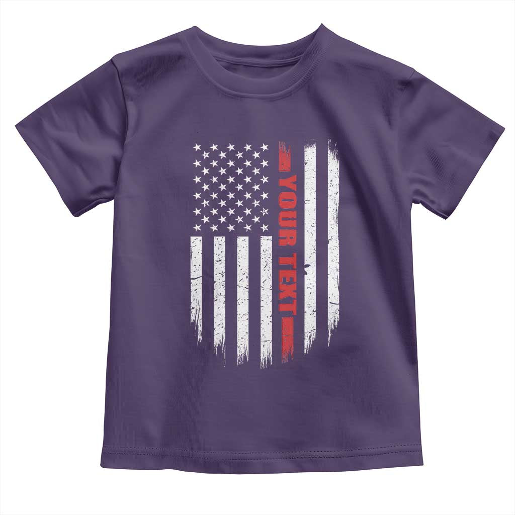 Personalized Firefighter Toddler T Shirt Custom Text Name Vintage American Flag Patriot Fireman Gift