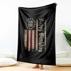 250th Birthday US July 4th 1776 2026 American Flag Throw Blanket TS11 Print Your Wear