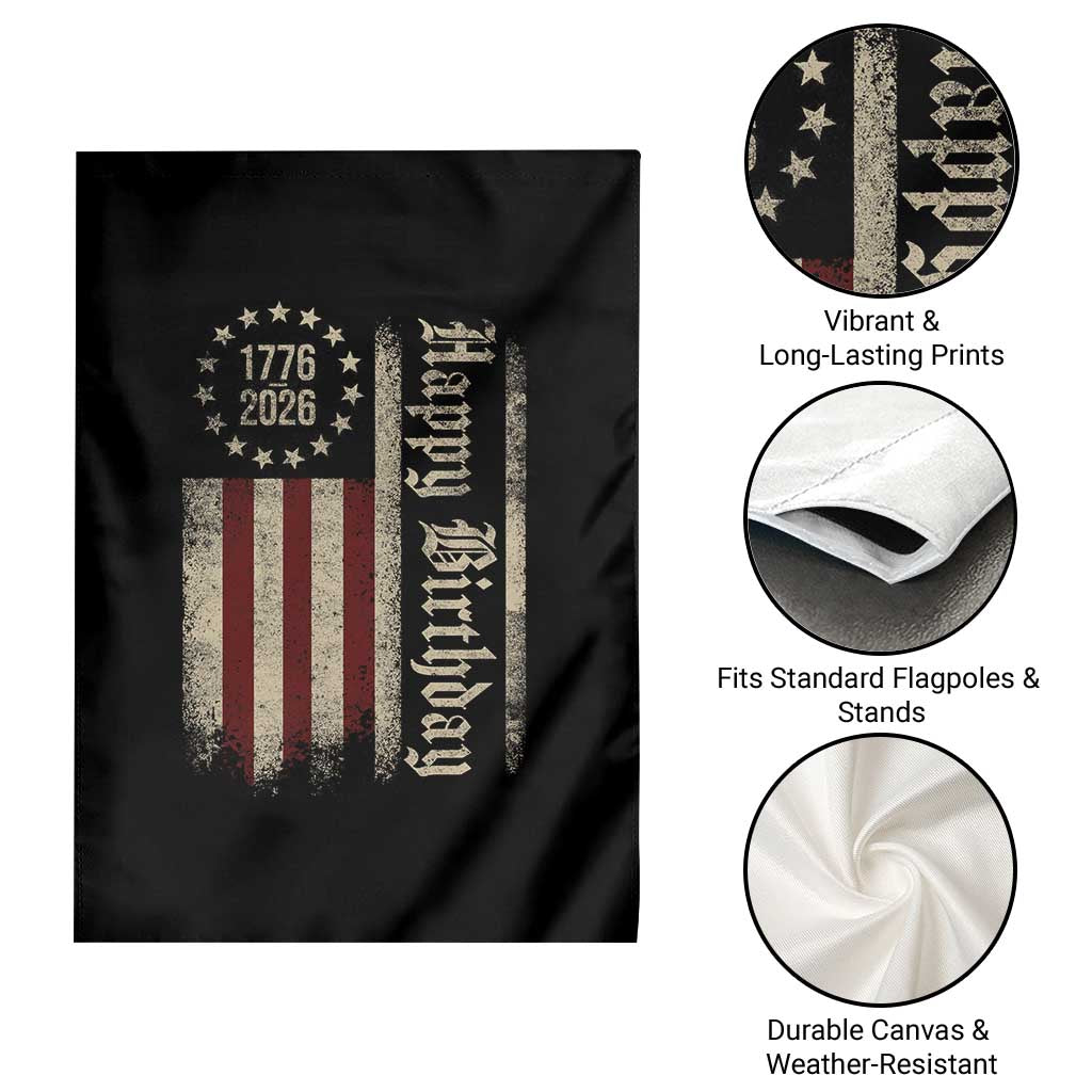 250th Birthday US July 4th 1776 2026 American Flag Garden Flag TS11 Print Your Wear