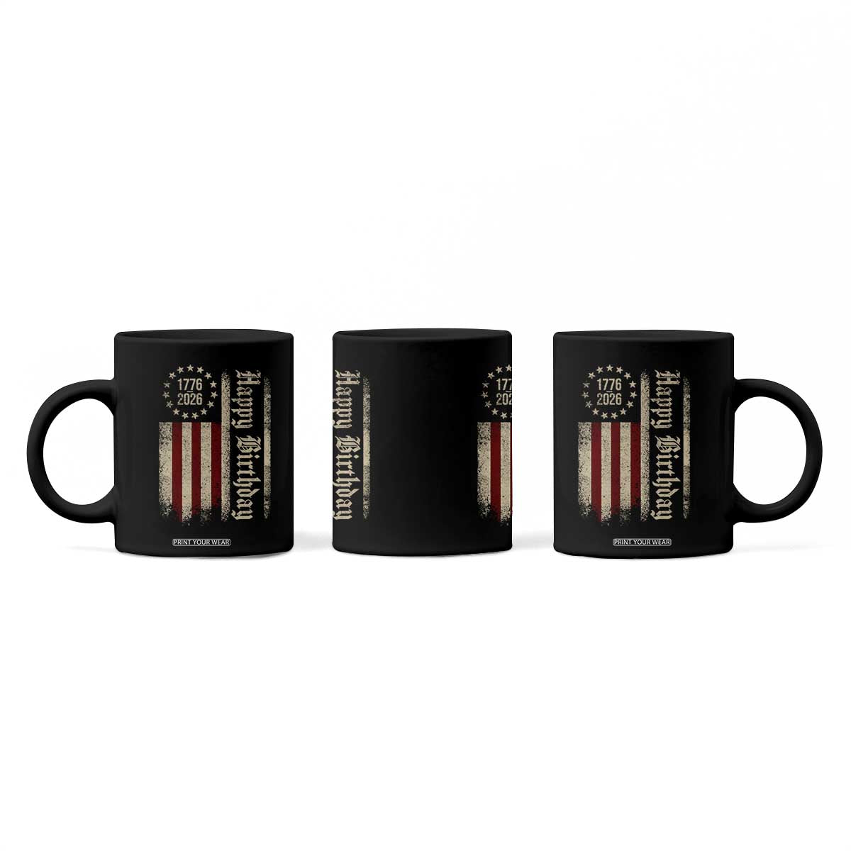 250th Birthday US July 4th 1776 2026 American Flag Coffee Mug TS11 Print Your Wear
